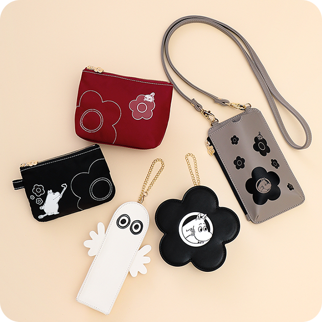 MOOMIN × MQ のポーチ・モバイルショルダー・ティッシュケースなど雑貨アイテムのイメージ